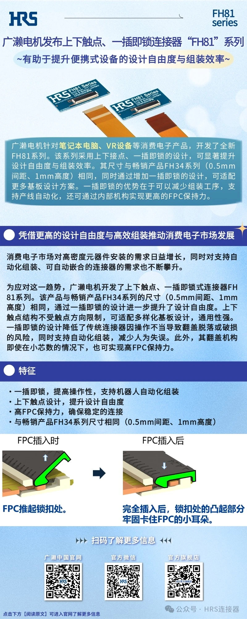 【新品发布】广濑电机发布上下触点、一插即锁永利3044集团官网&ldquo;FH81&rdquo;系列
